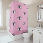 Modernes nahtloses Muster mit handgezogenen Augen  Duschvorhang (Beispiel)