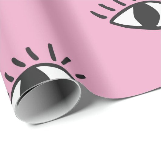 Modernes nahtloses Muster mit handgezogenen Augen Geschenkpapier (Rolleneckpunkt)