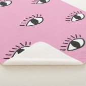 Modernes nahtloses Muster mit handgezogenen Augen Sherpadecke (3/4)