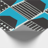 Modernes nahtloses Muster mit Häusern in Schwarz u Geschenkpapier (Ecke)