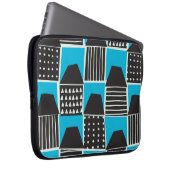 Modernes nahtloses Muster mit Häusern in Schwarz u Laptopschutzhülle (Vorne Rechts)