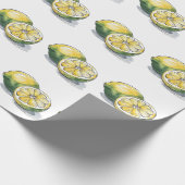 Modernes Nahtloses Muster Wasserfarbengelbe Zitron Geschenkpapier (Ecke)