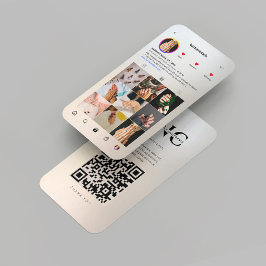 Modernes Nail Artist Gold Silver Instagram Grid Visitenkarte