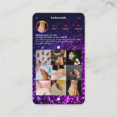 Modernes Nail Artist Instagram Lila Pink Glitzer Visitenkarte (Vorderseite)