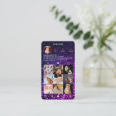 Modernes Nail Artist Instagram Lila Pink Glitzer Visitenkarte (Stehend Vorderseite)