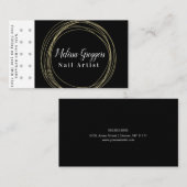Modernes Nail Artist Logos Prämie Gold Circle Visitenkarte (Vorne/Hinten)