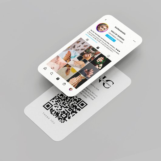 Modernes Nail Artist Monogram Nails Salon Instagra Visitenkarte