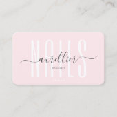 Modernes Nail Artist Nageltechniker Monogram Pink Visitenkarte (Vorderseite)