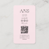 Modernes Nail Artist Nageltechniker Monogram Pink Visitenkarte (Rückseite)