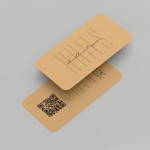 Modernes Nail Artist Nail Salon Brown Sugar Monogr Visitenkarte