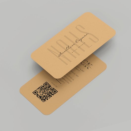 Modernes Nail Artist Nail Salon Brown Sugar Monogr Visitenkarte