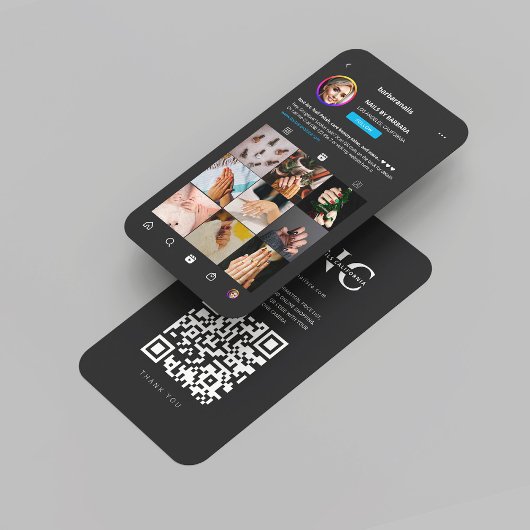 Modernes Nail Artist Nail Salon Monogram Instagram Visitenkarte