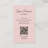 Modernes Nail Artist Pink Visitenkarte (Rückseite)