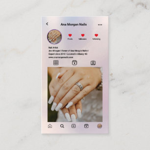 Modernes Nail Salon instagramm Qr Code Holographis Visitenkarte