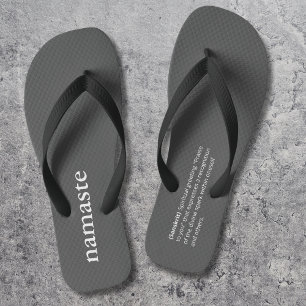 Modernes Namaste-Geschenk für Yoga-Lehrer Schwarz Badesandalen