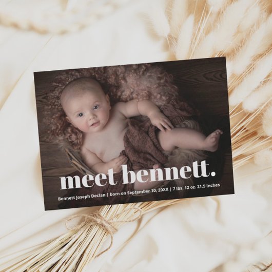 Modernes Name Baby Foto Birth Ankündigung