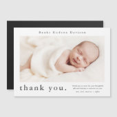 Modernes Name Foto Baby Danke Karte (Vorne/Hinten)