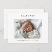 Modernes Name Foto Baby Danke Karte (Vorne/Hinten)