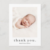 Modernes Name Foto Baby Vielen Dank Postkarte (Vorderseite)