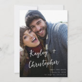 Modernes Name Foto Vertikale Chic Save the Date Einladung (Vorderseite)