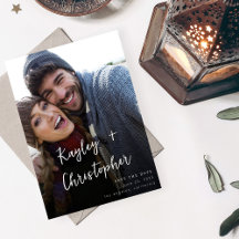 Modernes Name Foto Vertikale Chic Save the Date