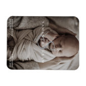 Modernes Namensmonogramm Neugeborenen-Foto Magnet (Horizontal)