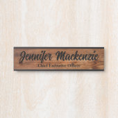 Modernes Namensschild Holzkörner rustikale Türschi (Vorderseite )