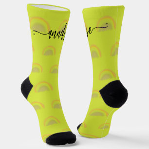 Modernes Namensskript personalisierter pastellfarb Socken