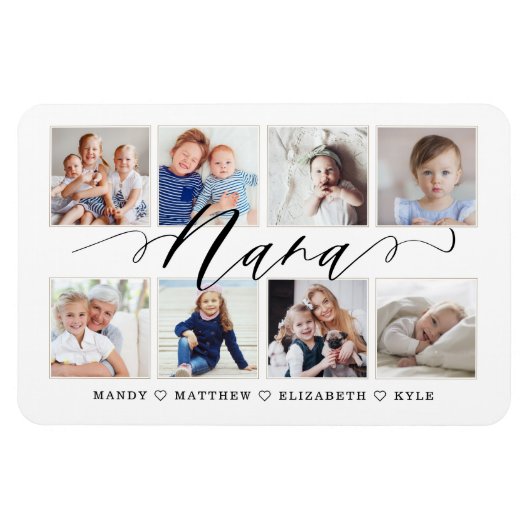 Modernes Nana-Script | Entenkinder - FotoCollage Magnet (Horizontal)