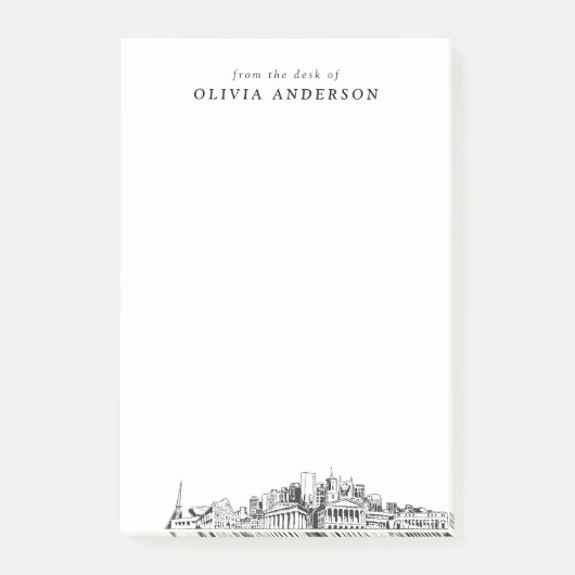 Modernes Nashville Berufliches Geschenk Personalis Post-it Klebezettel (Vorderseite)