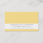MODERNES NATURblattmuster blass gelb Visitenkarte (Rückseite)