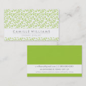 MODERNES NATURblattmuster Blumenkalk grün Visitenkarte (Vorne/Hinten)