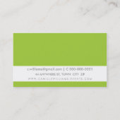 MODERNES NATURblattmuster Blumenkalk grün Visitenkarte (Rückseite)