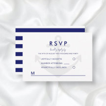 Modernes Nautic Anchor Wedding RSVP