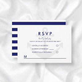 Modernes Nautic Anchor Wedding RSVP