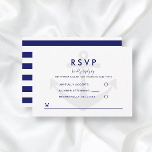 Modernes Nautic Anchor Wedding RSVP
