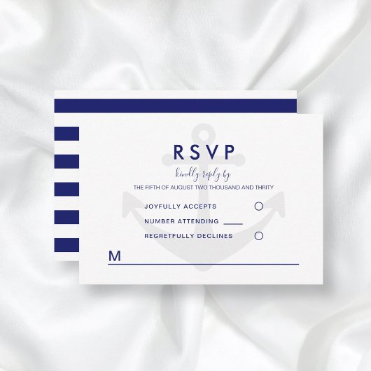 Modernes Nautic Anchor Wedding RSVP