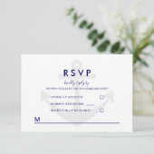 Modernes Nautic Anchor Wedding RSVP Karte (Stehend Vorderseite)