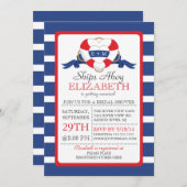 Modernes Nautical Heart Buoy Brautparty Einladung (Vorne/Hinten)