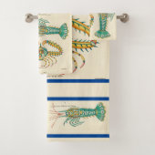 Modernes Nautical Lobster Bad Ocean Blue Bath Badhandtuch Set (Insitu)