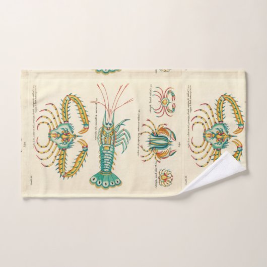 Modernes Nautical Lobster Bad Ocean Blue Bath Badhandtuch Set (Handtuch)