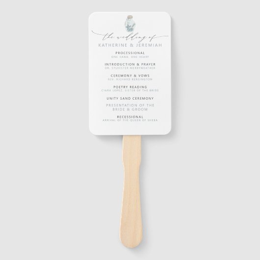 Modernes Nautical Seashell Foto Hochzeitsprogramm Fächer (Vorderseite)