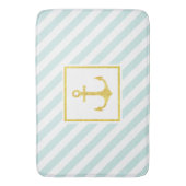 Modernes Nautikmuster Goldener Anker Badematte (Vorderseite Vertikal)