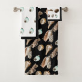 Modernes, nautisches Creme Aquamarine Muschel Schw Badhandtuch Set (Insitu)