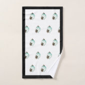 Modernes, nautisches Creme Aquamarine Muschel Schw Badhandtuch Set (Handtuch)