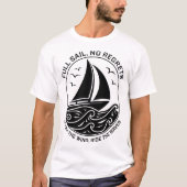 Modernes nautisches Logo mit Sailboat-Szene T-Shirt (Vorderseite)