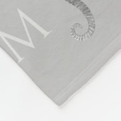 Modernes nautisches Seepferd Badezimmer Marine Gra Fleecedecke (Ecke)