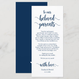 Modernes Navy Blau, Place Setting Dankeschön Karte