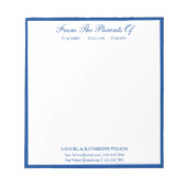 Modernes Navy Blau von den Eltern von Notepad Notizblock (Vorderseite)