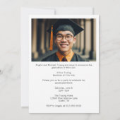 Modernes Navy Blue Abschluss Foto Party Einladung (Rückseite)